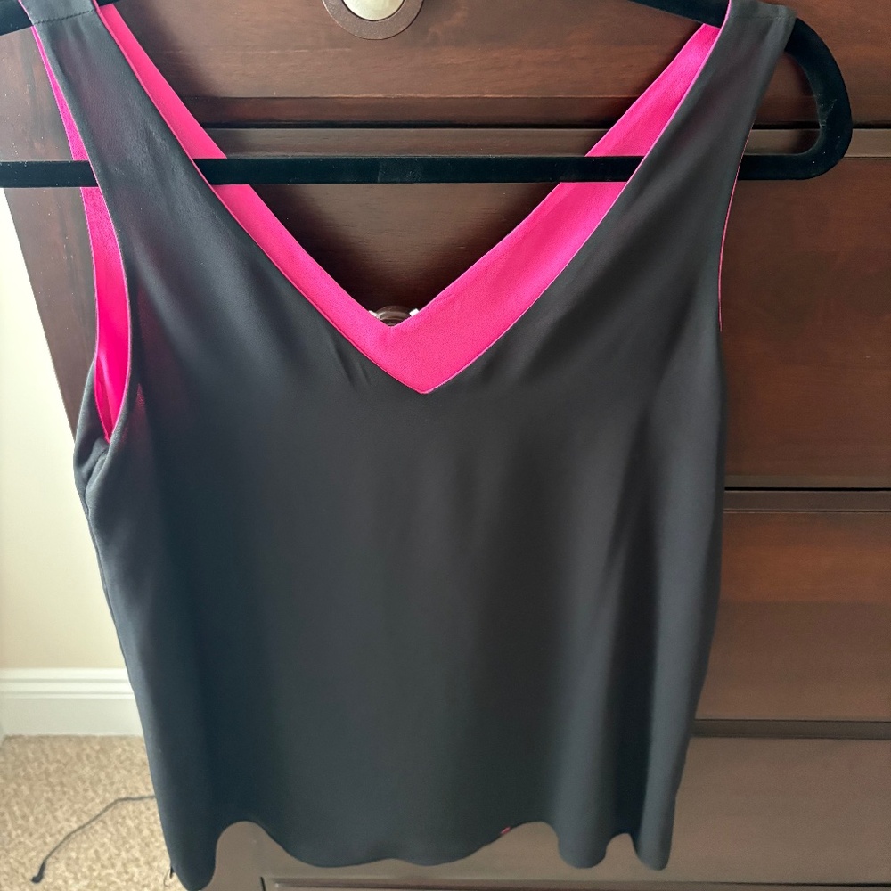 XXS Lilly Pulitzer Florin Reversible Tank Top - Black and Pink